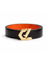GLOIR Reversible Leather Belt – Black / Orange Gold Buckle